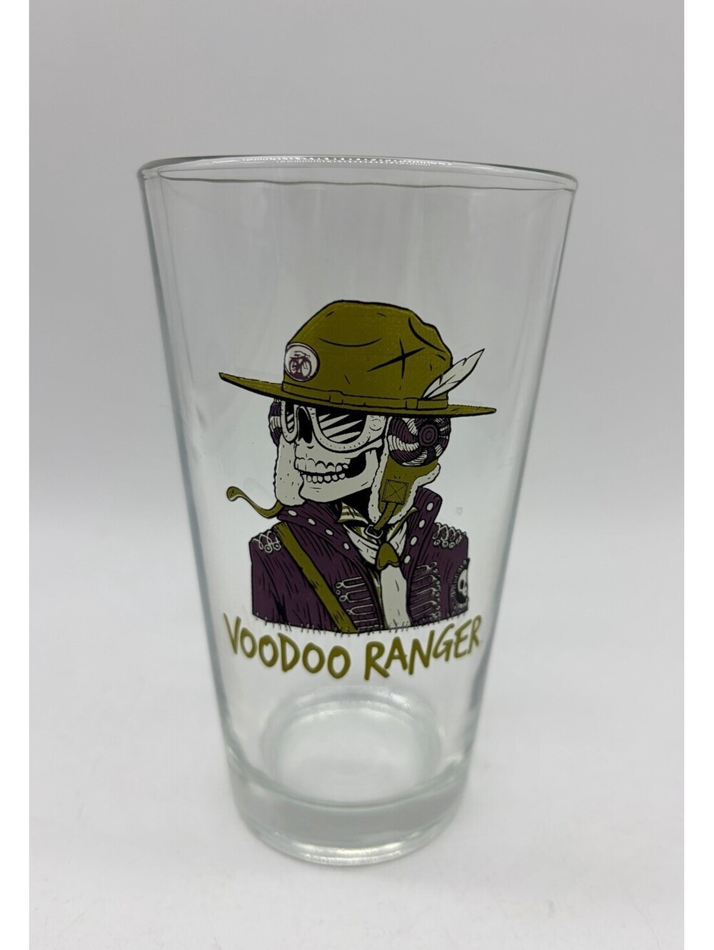 Voodoo Ranger Beer Pint Glass New Belgium Brewing Skeleton Skull Great Graphics